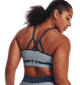 Under Armour Womens Seamless Low Long Heather Sports Bra - Adjustable Cross Back Design