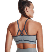 Under Armour Womens Seamless Low Long Heather Sports Bra - Adjustable Cross Back Design