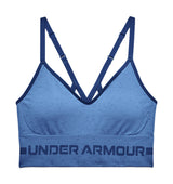 Under Armour Womens Seamless Low Long Heather Sports Bra - Adjustable Cross Back Design