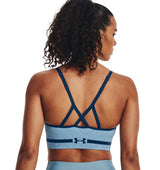 Under Armour Womens Seamless Low Long Heather Sports Bra - Adjustable Cross Back Design