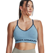 Under Armour Womens Seamless Low Long Heather Sports Bra - Adjustable Cross Back Design