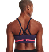 Under Armour Womens Seamless Low Long Heather Sports Bra - Adjustable Cross Back Design