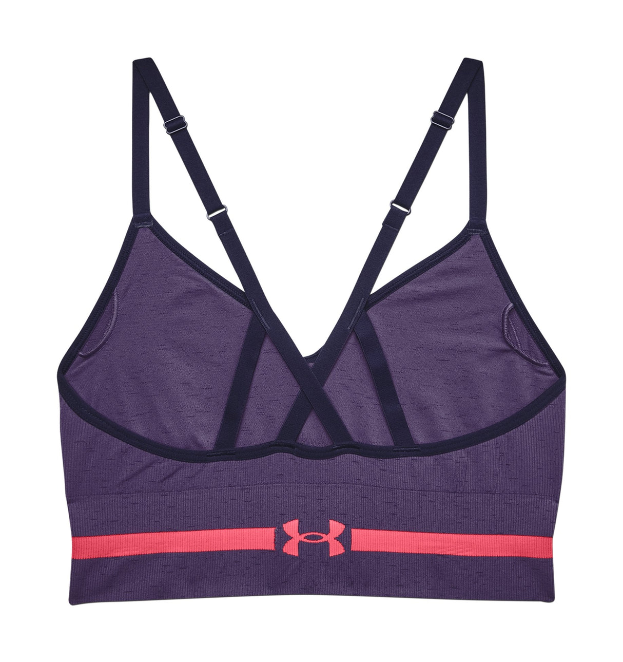 Under Armour Womens Seamless Low Long Heather Sports Bra - Adjustable Cross Back Design