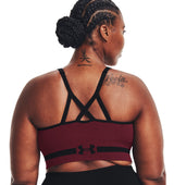 Under Armour Womens Seamless Low Long Heather Sports Bra - Adjustable Cross Back Design