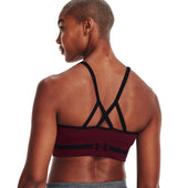 Under Armour Womens Seamless Low Long Heather Sports Bra - Adjustable Cross Back Design
