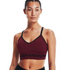 Under Armour Womens Seamless Low Long Heather Sports Bra - Adjustable Cross Back Design