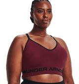 Under Armour Womens Seamless Low Long Heather Sports Bra - Adjustable Cross Back Design