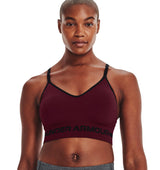 Under Armour Womens Seamless Low Long Heather Sports Bra - Adjustable Cross Back Design