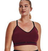 Under Armour Womens Seamless Low Long Heather Sports Bra - Adjustable Cross Back Design