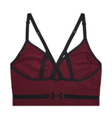 Under Armour Womens Seamless Low Long Heather Sports Bra - Adjustable Cross Back Design