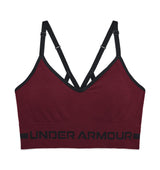 Under Armour Womens Seamless Low Long Heather Sports Bra - Adjustable Cross Back Design
