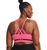 Under Armour Womens Seamless Low Long Heather Sports Bra - Adjustable Cross Back Design