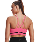 Under Armour Womens Seamless Low Long Heather Sports Bra - Adjustable Cross Back Design