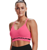 Under Armour Womens Seamless Low Long Heather Sports Bra - Adjustable Cross Back Design