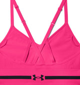 Under Armour Womens Seamless Low Long Heather Sports Bra - Adjustable Cross Back Design