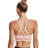 Under Armour Womens Seamless Low Long Heather Sports Bra - Adjustable Cross Back Design
