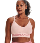 Under Armour Womens Seamless Low Long Heather Sports Bra - Adjustable Cross Back Design