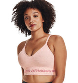 Under Armour Womens Seamless Low Long Heather Sports Bra - Adjustable Cross Back Design