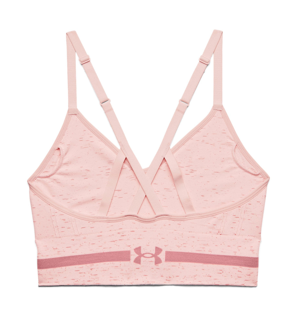 Under Armour Womens Seamless Low Long Heather Sports Bra - Adjustable Cross Back Design