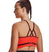 Under Armour Womens Seamless Low Long Heather Sports Bra - Adjustable Cross Back Design