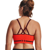 Under Armour Womens Seamless Low Long Heather Sports Bra - Adjustable Cross Back Design