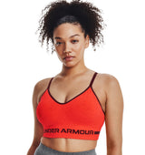 Under Armour Womens Seamless Low Long Heather Sports Bra - Adjustable Cross Back Design