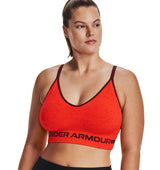 Under Armour Womens Seamless Low Long Heather Sports Bra - Adjustable Cross Back Design