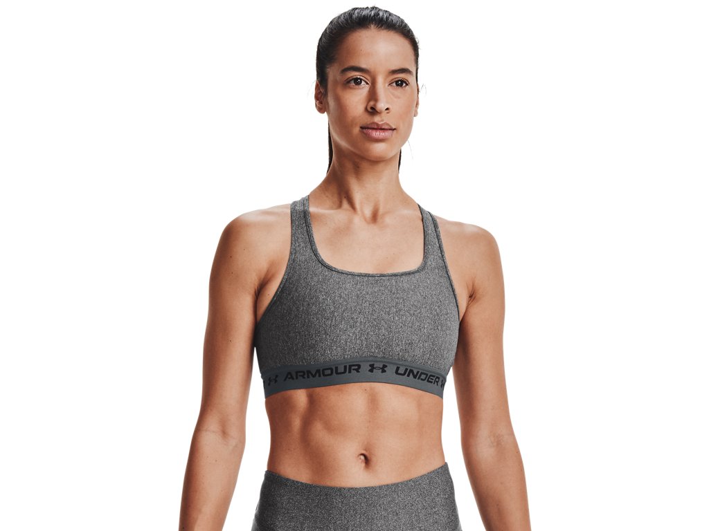Under Armour Women Mid Crossback Heather Sports Bra - Strategic Support for Medium-Intensity Activities