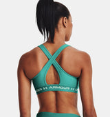 Under Armour Women Mid Crossback Heather Sports Bra - Strategic Support for Medium-Intensity Activities
