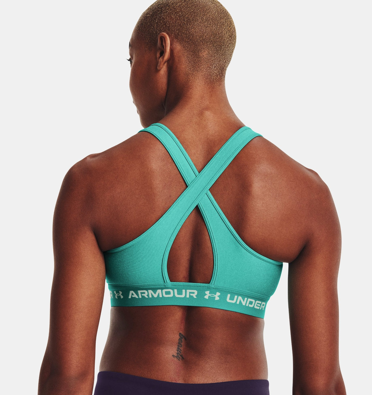 Under Armour Women Mid Crossback Heather Sports Bra - Strategic Support for Medium-Intensity Activities