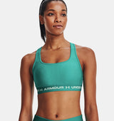 Under Armour Women Mid Crossback Heather Sports Bra - Strategic Support for Medium-Intensity Activities
