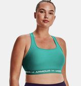Under Armour Women Mid Crossback Heather Sports Bra - Strategic Support for Medium-Intensity Activities