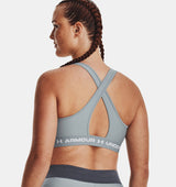 Under Armour Women Mid Crossback Heather Sports Bra - Strategic Support for Medium-Intensity Activities