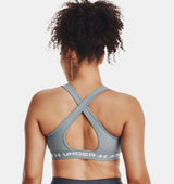 Under Armour Women Mid Crossback Heather Sports Bra - Strategic Support for Medium-Intensity Activities