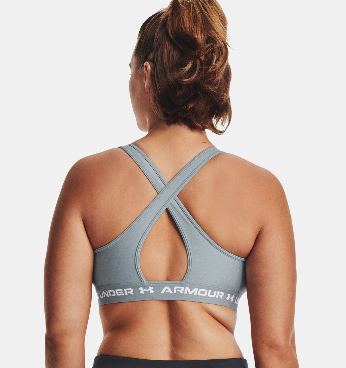 Under Armour Women Mid Crossback Heather Sports Bra - Strategic Support for Medium-Intensity Activities