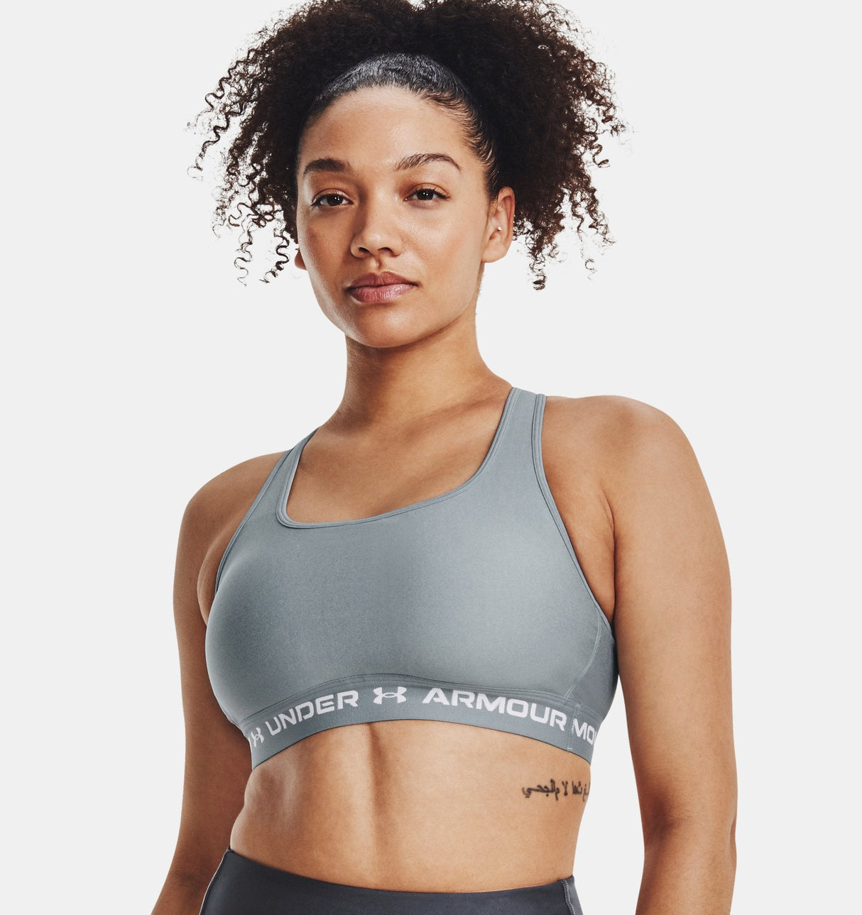 Under Armour Women Mid Crossback Heather Sports Bra - Strategic Support for Medium-Intensity Activities