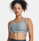 Under Armour Women Mid Crossback Heather Sports Bra - Strategic Support for Medium-Intensity Activities
