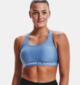 Under Armour Women Mid Crossback Heather Sports Bra - Strategic Support for Medium-Intensity Activities