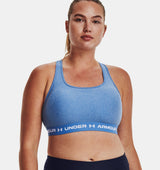Under Armour Women Mid Crossback Heather Sports Bra - Strategic Support for Medium-Intensity Activities