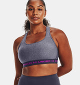 Under Armour Women Mid Crossback Heather Sports Bra - Strategic Support for Medium-Intensity Activities