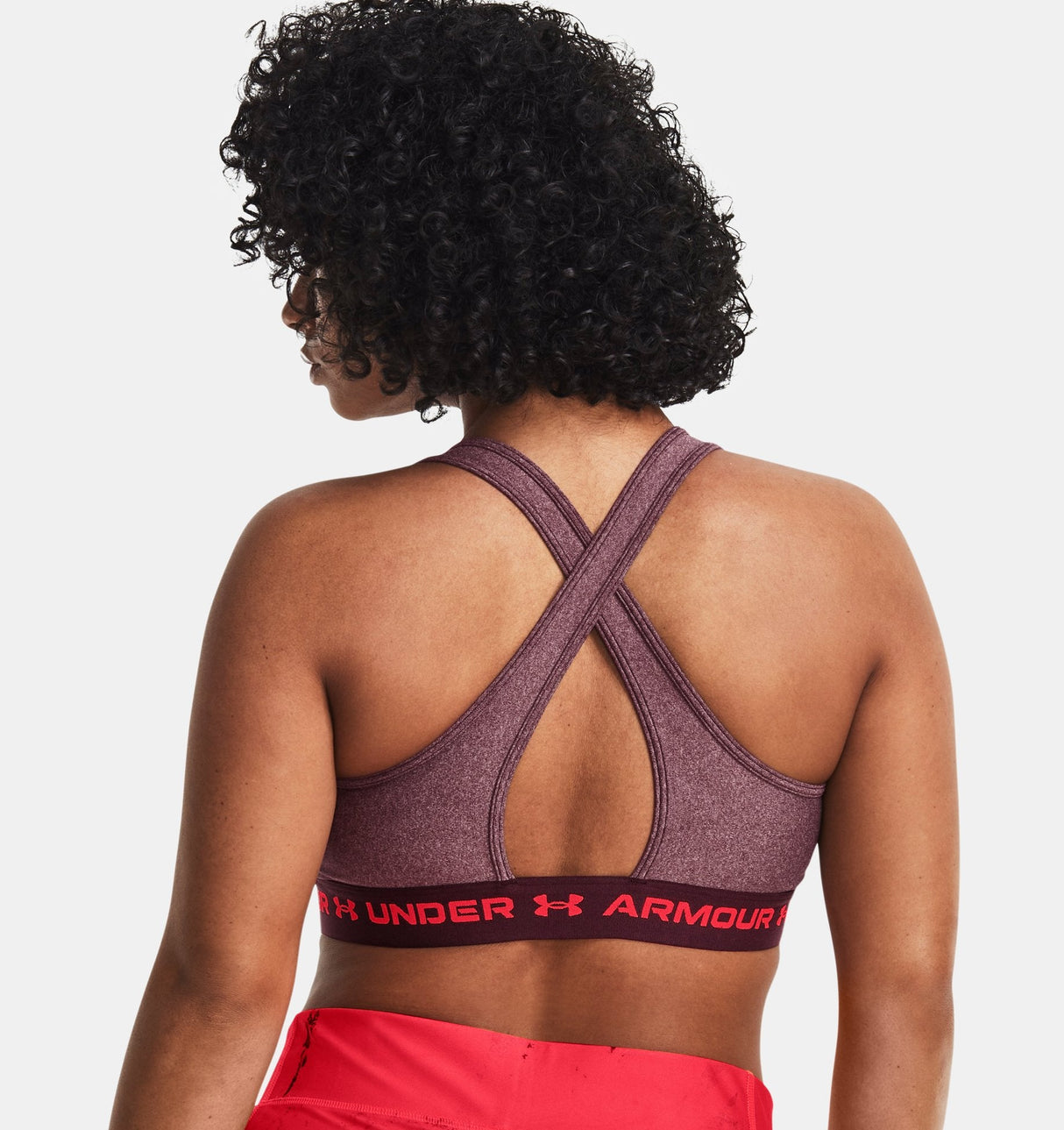 Under Armour Women Mid Crossback Heather Sports Bra - Strategic Support for Medium-Intensity Activities