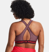 Under Armour Women Mid Crossback Heather Sports Bra - Strategic Support for Medium-Intensity Activities