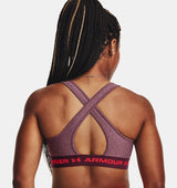 Under Armour Women Mid Crossback Heather Sports Bra - Strategic Support for Medium-Intensity Activities
