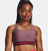 Under Armour Women Mid Crossback Heather Sports Bra - Strategic Support for Medium-Intensity Activities
