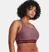 Under Armour Women Mid Crossback Heather Sports Bra - Strategic Support for Medium-Intensity Activities