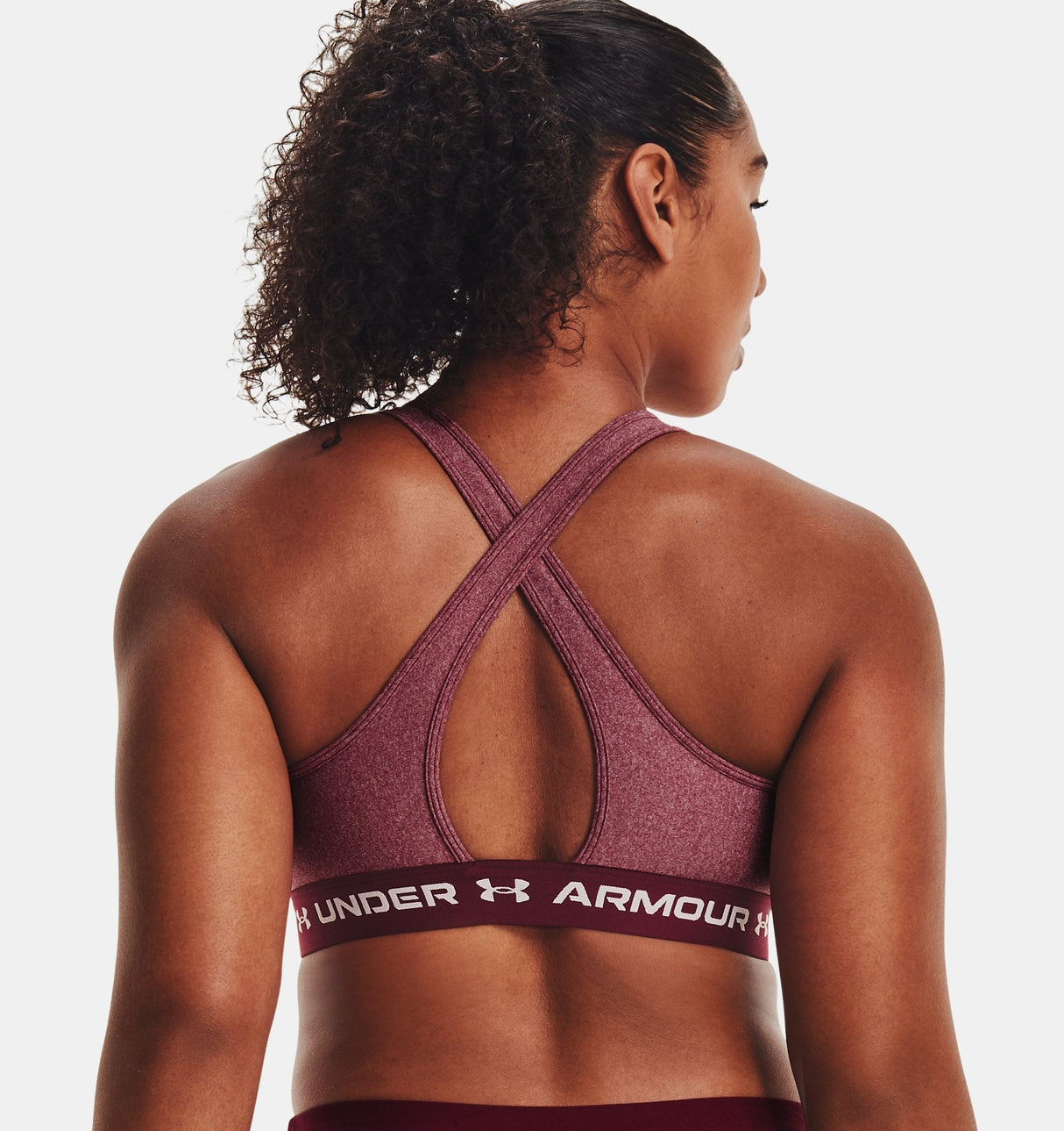 Under Armour Women Mid Crossback Heather Sports Bra - Strategic Support for Medium-Intensity Activities