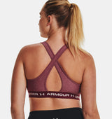 Under Armour Women Mid Crossback Heather Sports Bra - Strategic Support for Medium-Intensity Activities