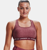 Under Armour Women Mid Crossback Heather Sports Bra - Strategic Support for Medium-Intensity Activities