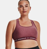Under Armour Women Mid Crossback Heather Sports Bra - Strategic Support for Medium-Intensity Activities