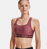 Under Armour Women Mid Crossback Heather Sports Bra - Strategic Support for Medium-Intensity Activities
